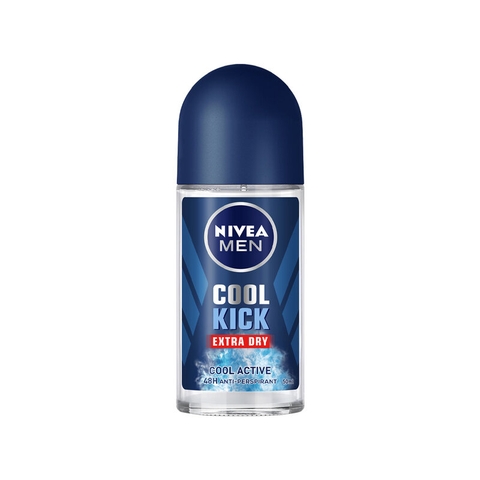 Lăn khử mùi Nivea Men Cool Kick Extra Dry Cool Active (xanh dương) chai 50ml