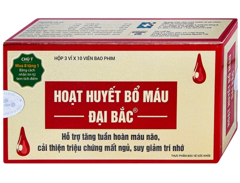 Viên uống Hoạt Huyết Bổ Máu Đại Bắc giúp bổ máu, cải thiện giấc ngủ (30 viên)