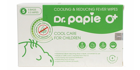 Khăn lau hạ sốt Dr.Papie 0mo+