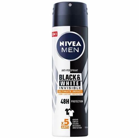 Xịt khử mùi Nivea Men Black and White Invisible Ultimate Impact 150ml