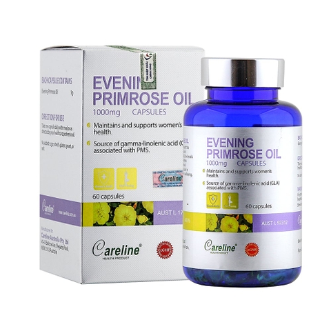 Careline Evening Primrose Oil 1000mg - Tinh dầu hoa anh thảo giúp tăng cường sức khỏe da và nội tiết