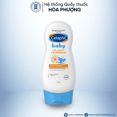 Sữa tắm gội Cetaphil baby wash & shampoo with organic calendula 230ml