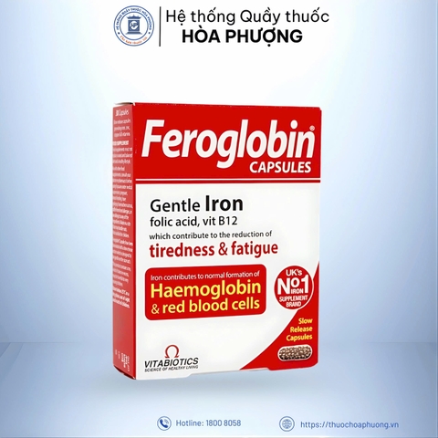 FEROGLOBIN Capsules Bổ máu Người lớn và Bầu Hộp 2 vỉ*15 viên