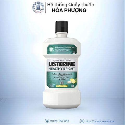 Nước súc miệng Listerine Healthy bright chai 250ml