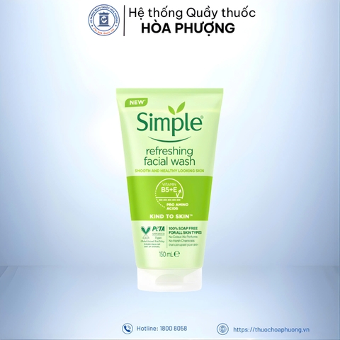 Sữa rửa mặt Simple sạch thoáng 150ml