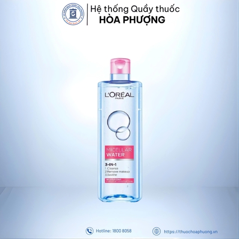 Tẩy trang L'oreal hồng cho da thường, nhạy cảm 400ml