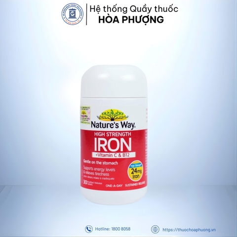 Sắt hữu cơ NW Iron + Vitamin C & B12, 24mg, 30 viên