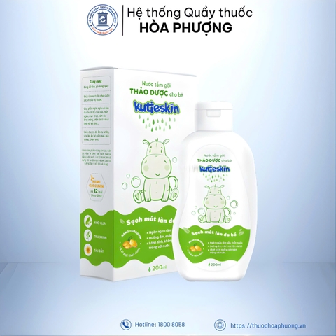 Nước tắm gội thảo dược cho bé KUTIESKIN- chai 200ml