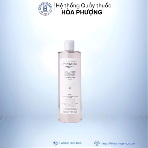 Nước tẩy trang than hoạt tính BYPHASSE 4 in 1 nắp xanh 500ml