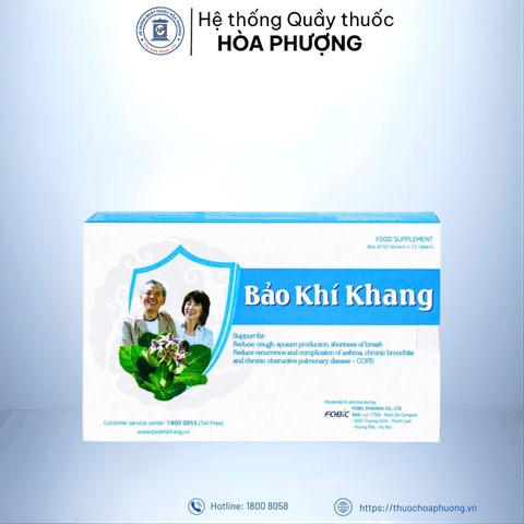 Bảo Khí Khang hỗ trợ các bệnh đường hô hấp (HỘP VỈ 20 VIÊN)