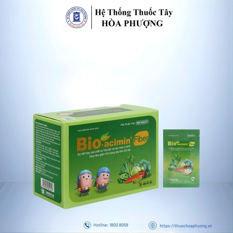 Cốm Bio-acimin Fiber bổ sung lợi khuẩn và chất xơ hộp 30 gói x 4g
