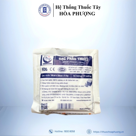 Gạc phẫu thuật 10cm*8 lớp