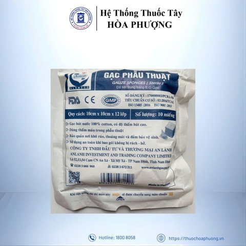 Gạc phẫu thuật 10cm*12 lớp