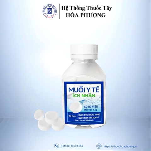 Muối y tế Ích Nhân lọ 50 viên