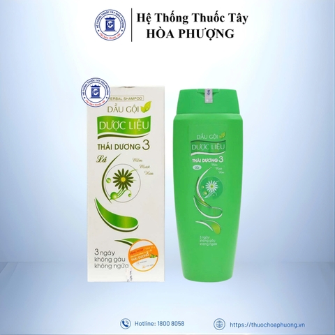 Dầu gội Thái Dương 3 xanh hương lá chai 200ml