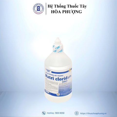 Dung dịch Natri Clorid HDPharma 0.9% rửa vết thương chai 500ml