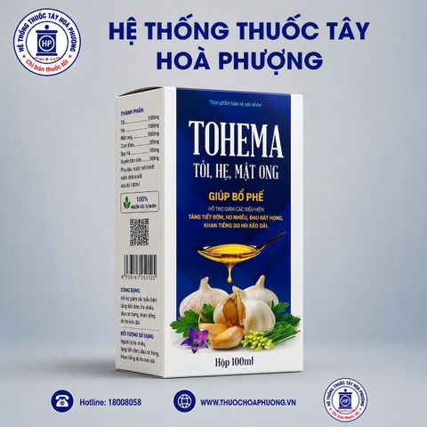 Bổ phế Tohema - tỏi hẹ, mật ong hộp 100ml