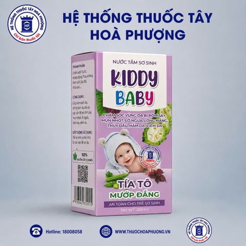 Nước tắm sơ sinh Kiddy Baby tía tô mướp đắng 250ml