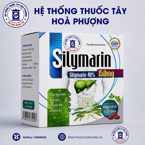 Silymarin diệp lục 150mg hộp 10 vỉ x 10 viên