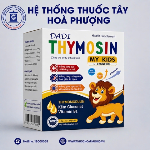 DADI THYMOSIN MY KIDS Hộp 4 vỉ x 5 ống 10ml