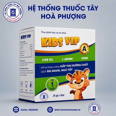 KIDS VIP - Hỗ trợ tiêu hóa khỏe mạnh, giúp bé ăn ngon, ngủ sâu,ít ốm vặt, quấy khóc