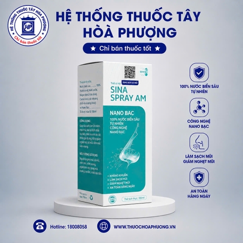 Dung dịch xịt mũi, xoang Sina spray AM lọ 20ml