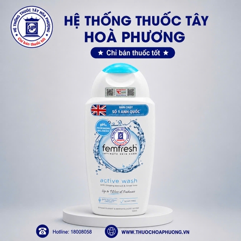 Dung dịch vệ sinh phụ nữ cao cấp năng động Femfresh Active Wash 250ml