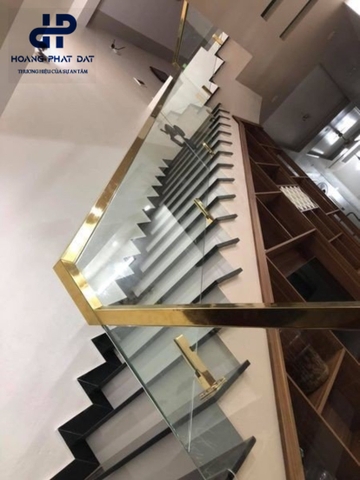 Tay Vịn Cầu Thang Lan Can Inox Mạ Titan Gold
