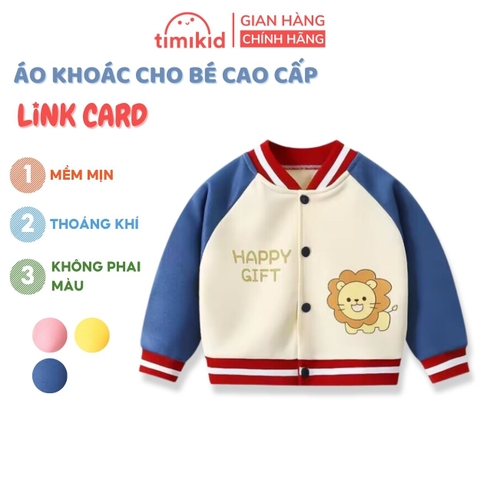Áo Khoác Nỉ Thu Đông Cho Bé Link Card Chất Mềm Mịn, Thoải Mái Hàng Quảng Châu Cao Cấp