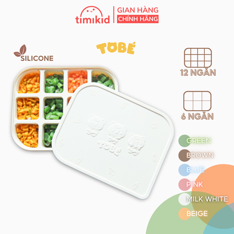 Khay Trữ Đông Đồ Ăn Dặm Có Nắp Tobé Chất Liệu Eco Silicone - Timikid Store