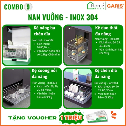 COMBO Phụ kiện tủ bếp cao cấp GARIS (4 Món) - Combo 9