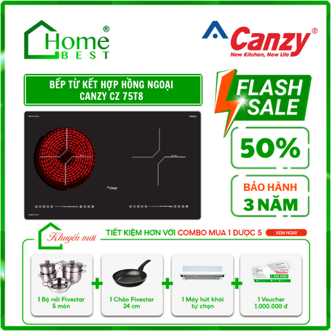 (Combo) Bếp từ kết hợp hồng ngoại Canzy CZ 75T8