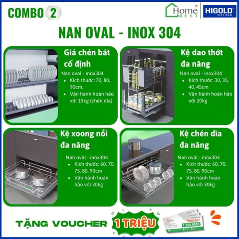 COMBO Phụ kiện tủ bếp cao cấp HIGOLD (4 Món) - Combo 2