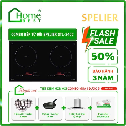 (Combo) Bếp từ đôi Spelier STL-240C