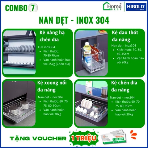 COMBO Phụ kiện tủ bếp cao cấp HIGOLD (4 Món) - Combo 7