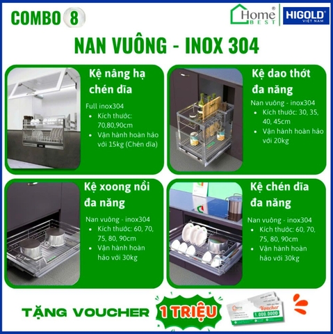 COMBO Phụ kiện tủ bếp cao cấp HIGOLD (4 Món) - Combo 8