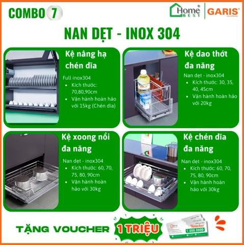 COMBO Phụ kiện tủ bếp cao cấp GARIS (4 Món) - Combo 7