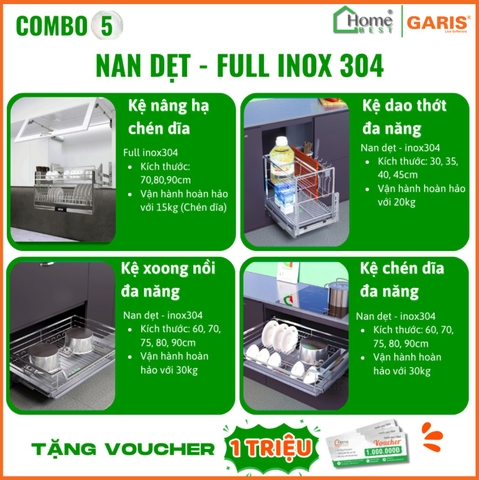 COMBO Phụ kiện tủ bếp cao cấp GARIS (4 Món) - Combo 5