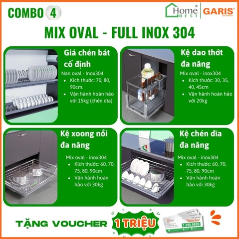COMBO Phụ kiện tủ bếp cao cấp GARIS (4 Món) - Combo 4