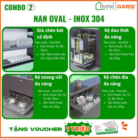 COMBO Phụ kiện tủ bếp cao cấp GARIS (4 Món) - Combo 2