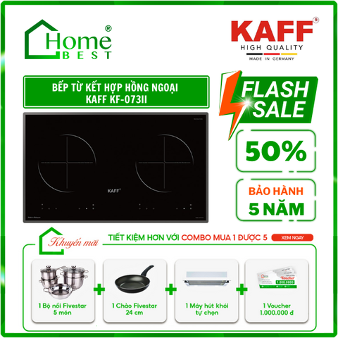 (Combo) Bếp từ đôi Kaff KF-073II