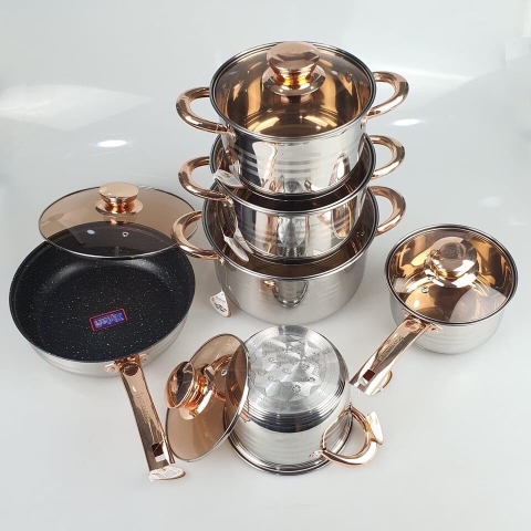 Bộ nồi inox cao cấp 6 món ENGELBERG - 8013
