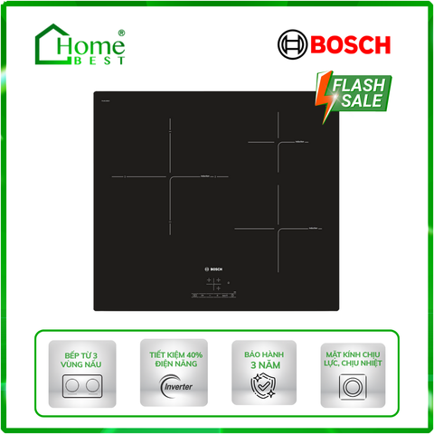 Bếp từ 3 vùng nấu Bosch PUJ611BB1E Serie 4