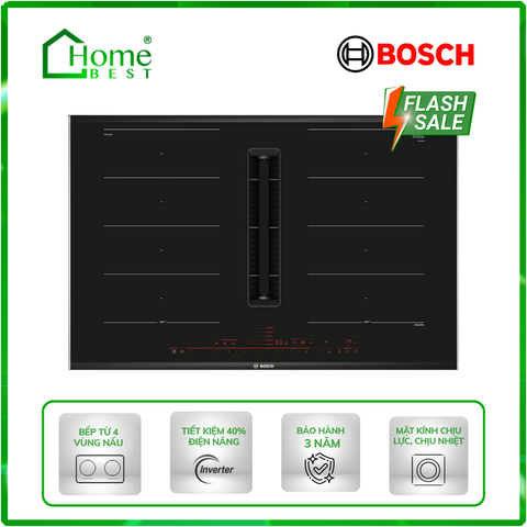 Bếp điện từ 4 vùng nấu kết hợp hút mùi Bosch HMH.PXX875D67E