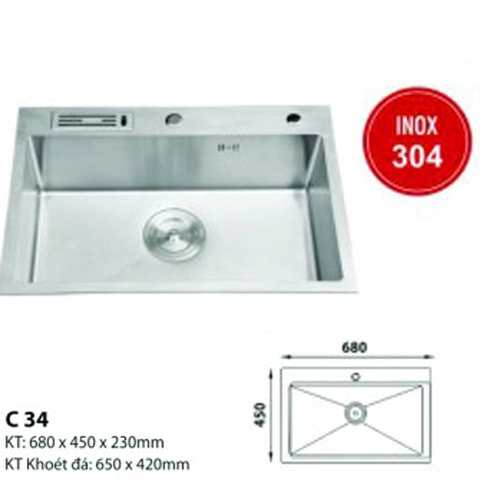 Chậu rửa bát inox Euronox EUN.C-34