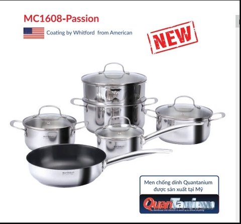 Bộ nồi inox 10 món Eurosun MC1608-Passion