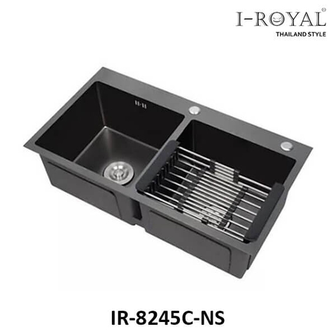 CHẬU RỬA CHÉN I-ROYAL INOX 304 - 2 HỘC PHỦ NANO IR-8245C - NS