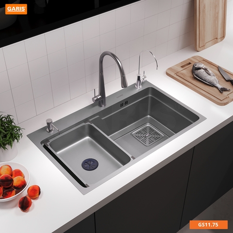 Chậu rửa bát 1 hộc inox phủ nano Garis GS11.75