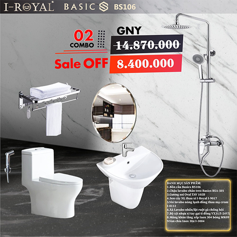 Combo thiết bị vệ sinh 9 món - Combo 02