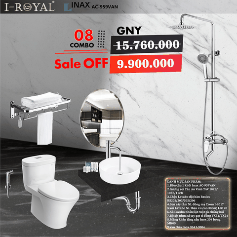 Combo thiết bị vệ sinh 9 món - Combo 08